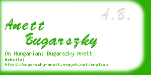 anett bugarszky business card